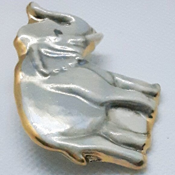 NEW Prosperity ceramic elephant pin trimmed in 22kt gold - Picture 4 of 11